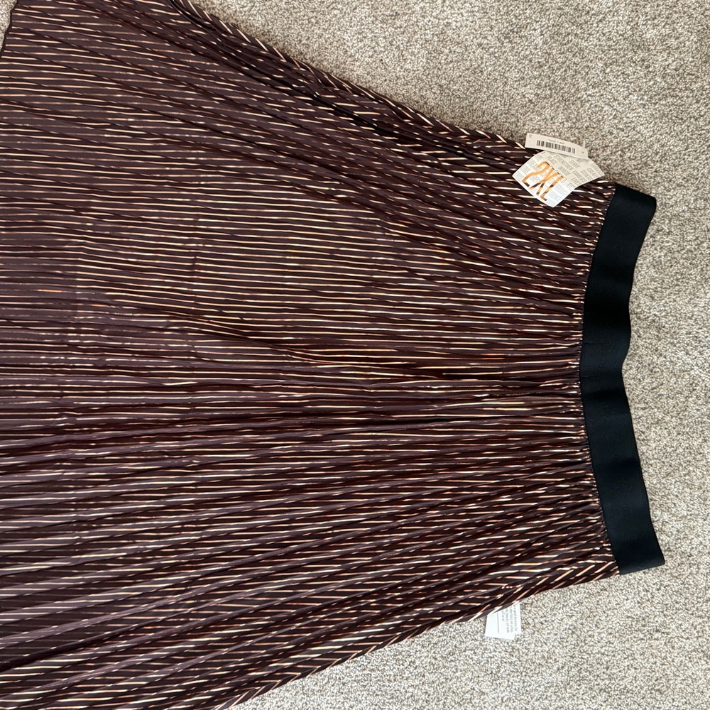 NWT LuLaRoe Elegant Jill Skirt Brown with Gold